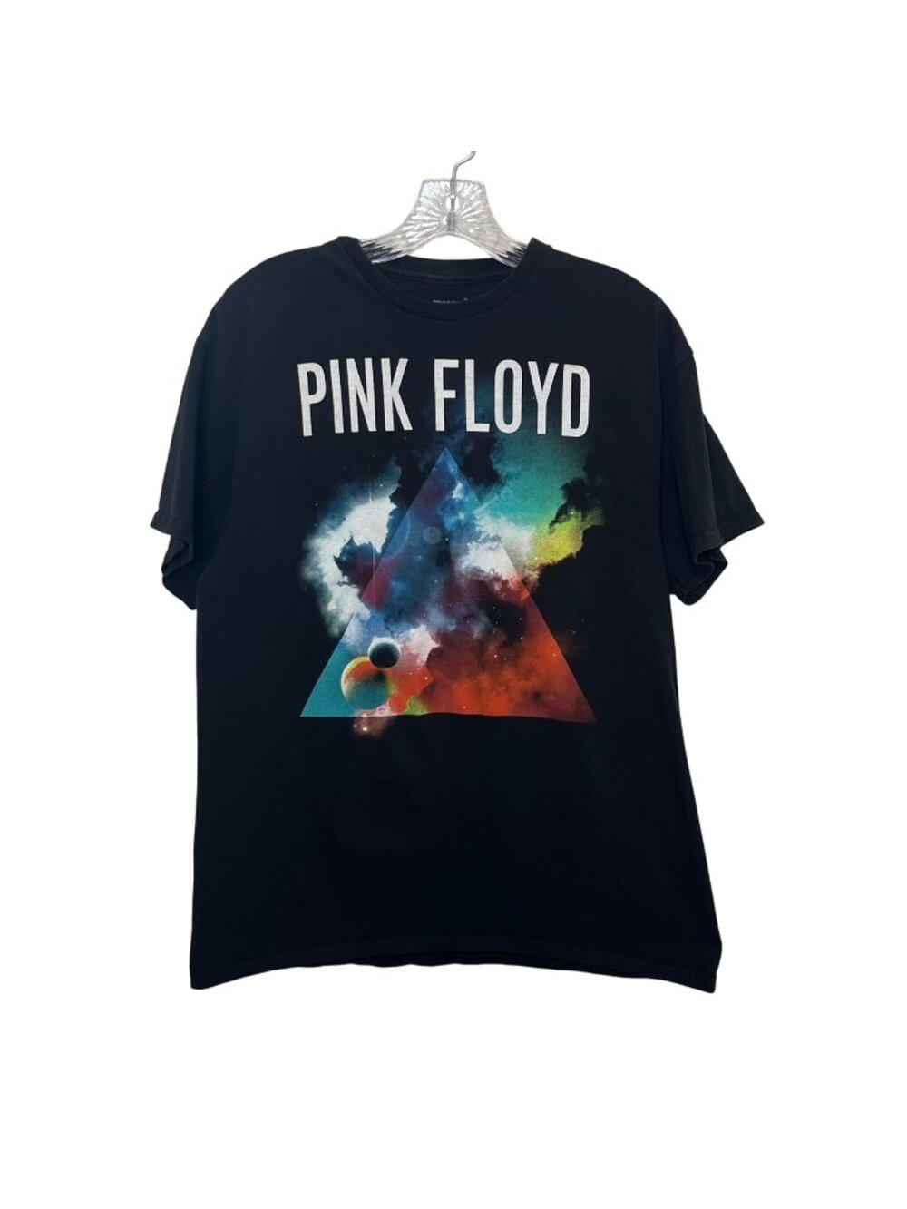 Pink Floyd Graphic T-Shirt Dark Side of the Moon Mens Large Black Licensed Band